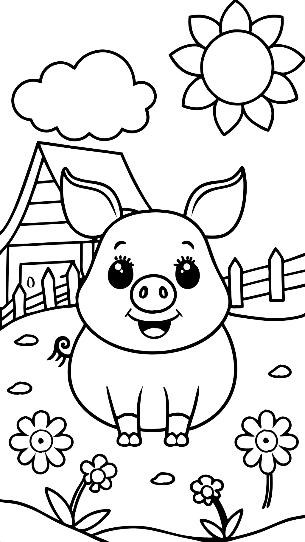 coloriage de porc